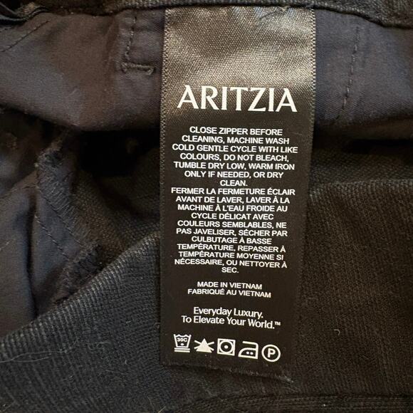 Aritzia The Limitless Pant Womens Size 6 Black Wide Leg Linen Blend Trouser - Picture 6 of 11